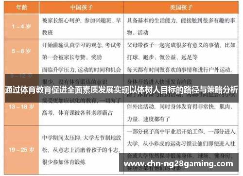 通过体育教育促进全面素质发展实现以体树人目标的路径与策略分析